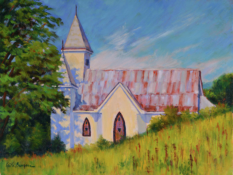 Impressionism Painting - Country Church by Keith Burgess.