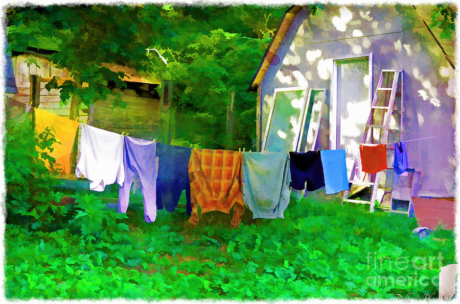 Country Clothes Line - Digital Paint 1 Photograph by Debbie Portwood