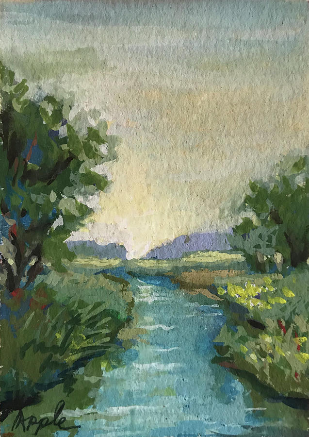 Landscape Painting - Country Creek by Linda Apple
