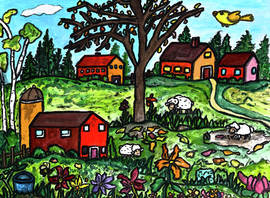 Country Day Drawing by Monica Engeler