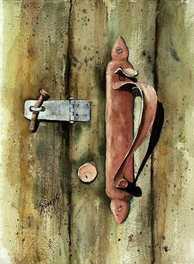 Country Door Lock Painting by Sam Sidders