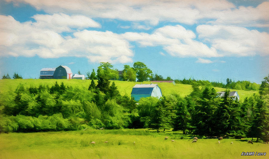 Country Farm in Nova Scotia Digital Art by Ken Morris