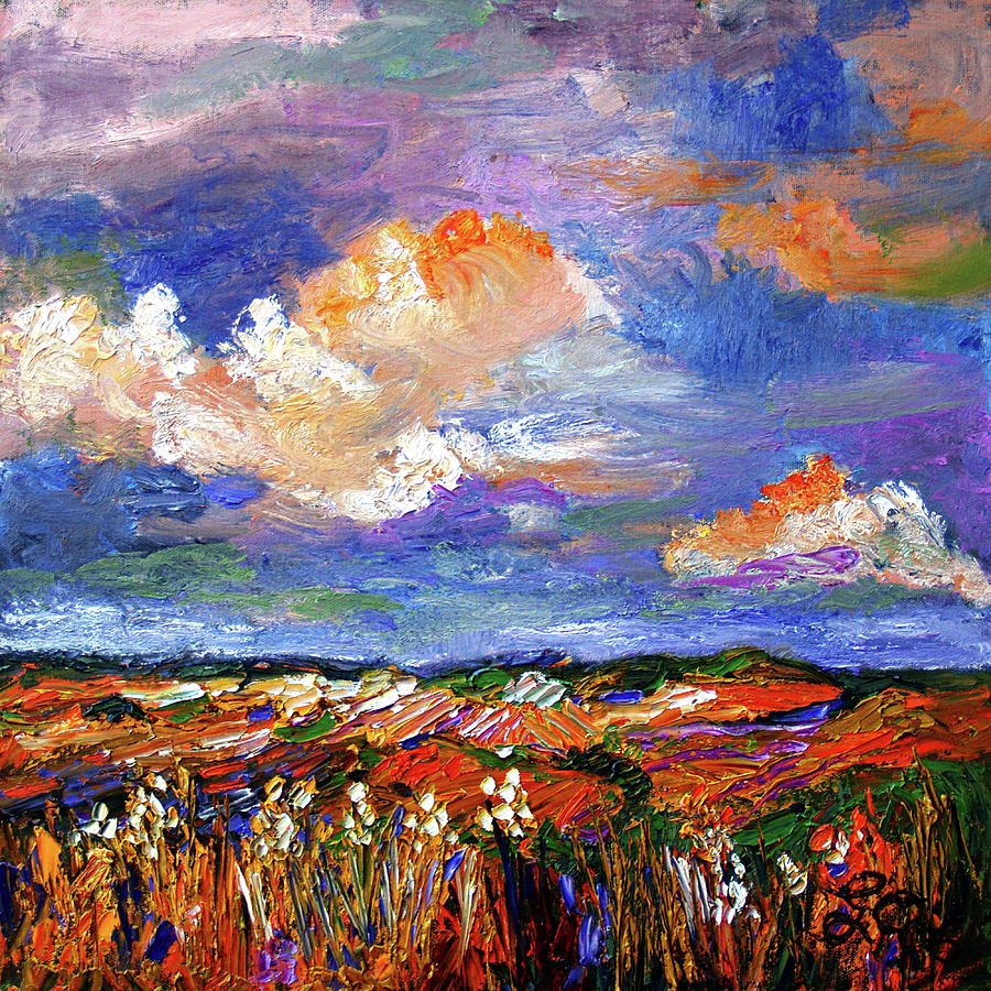 Country Fields Impressionist Landscape Painting by Ginette Callaway