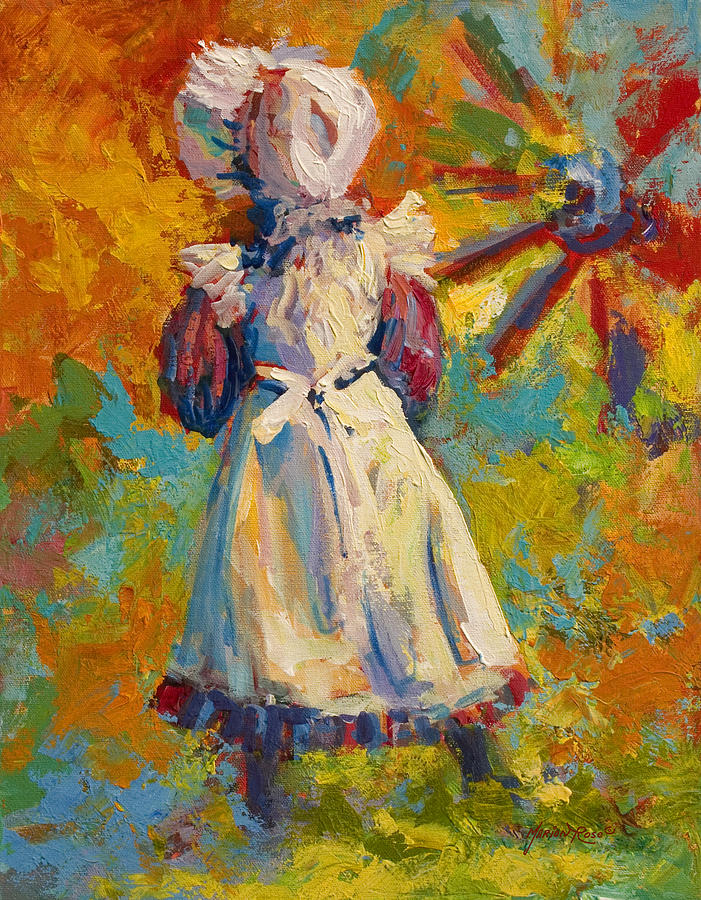 Country Girl Painting by Marion Rose