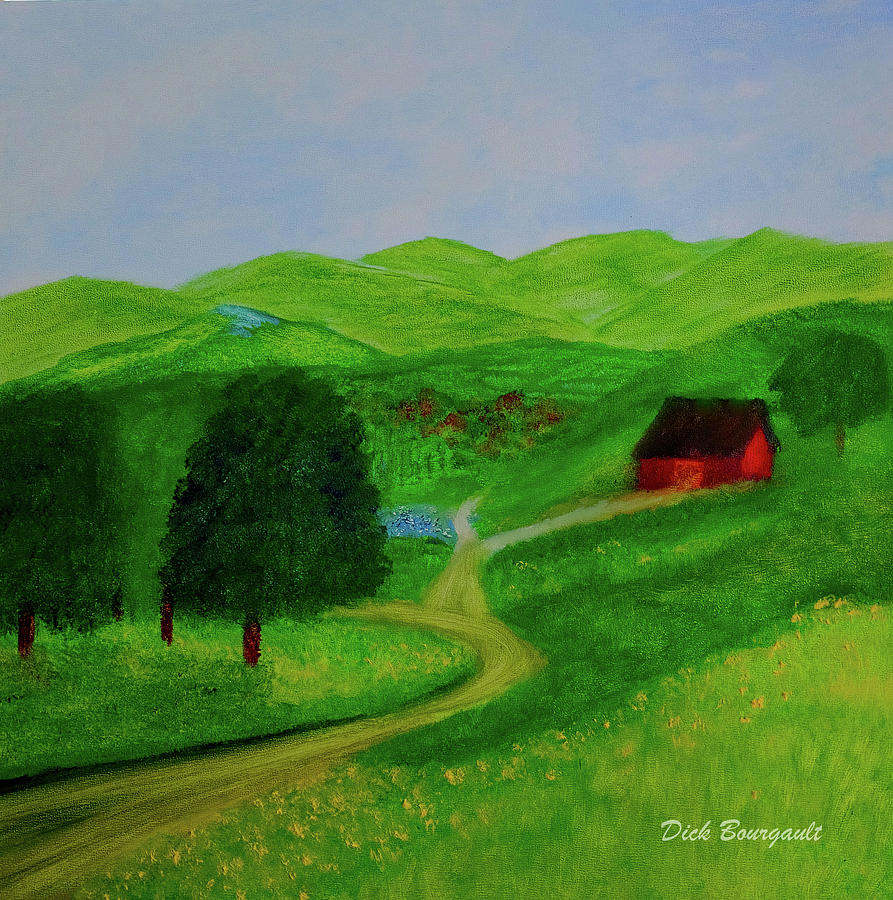 Country Green Painting by Dick Bourgault
