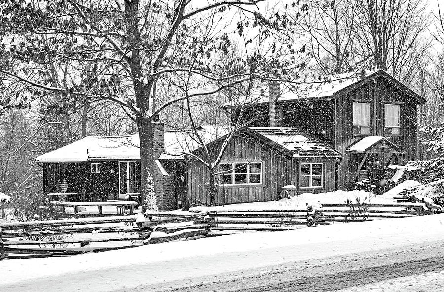 Country Home - The Spirit Of Place bw Photograph by Steve Harrington