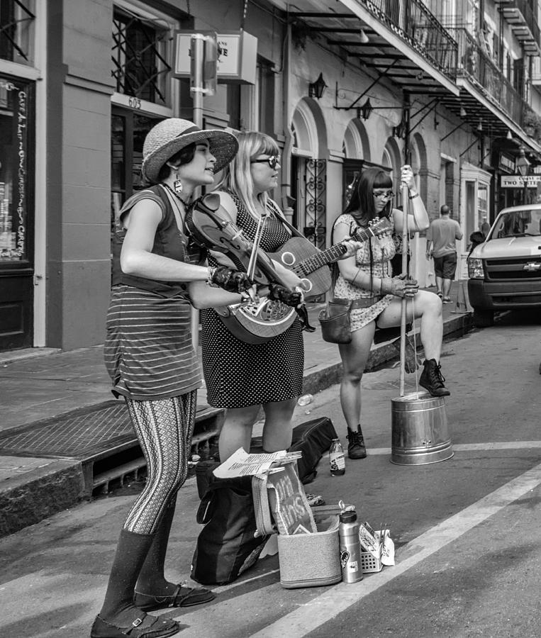 New Orleans Photograph - Country in the French Quarter 2 - bw by Steve Harrington