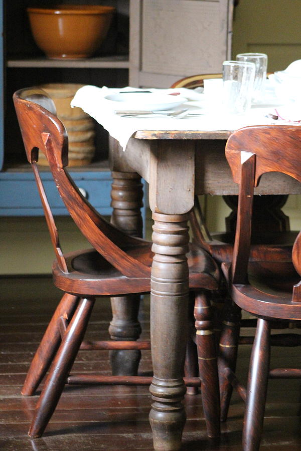 Country Kitchen Table Set With Ox Blood Paint Photograph by Colleen Cornelius