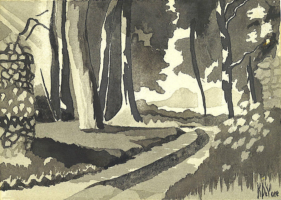 Country Lane in Evening Shadow Painting by Kip DeVore