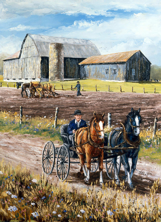 Country Lane Painting by Roger Witmer