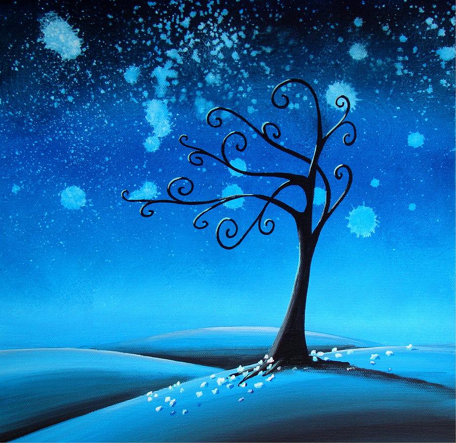 Country Lights - Silence Painting by Cindy Thornton