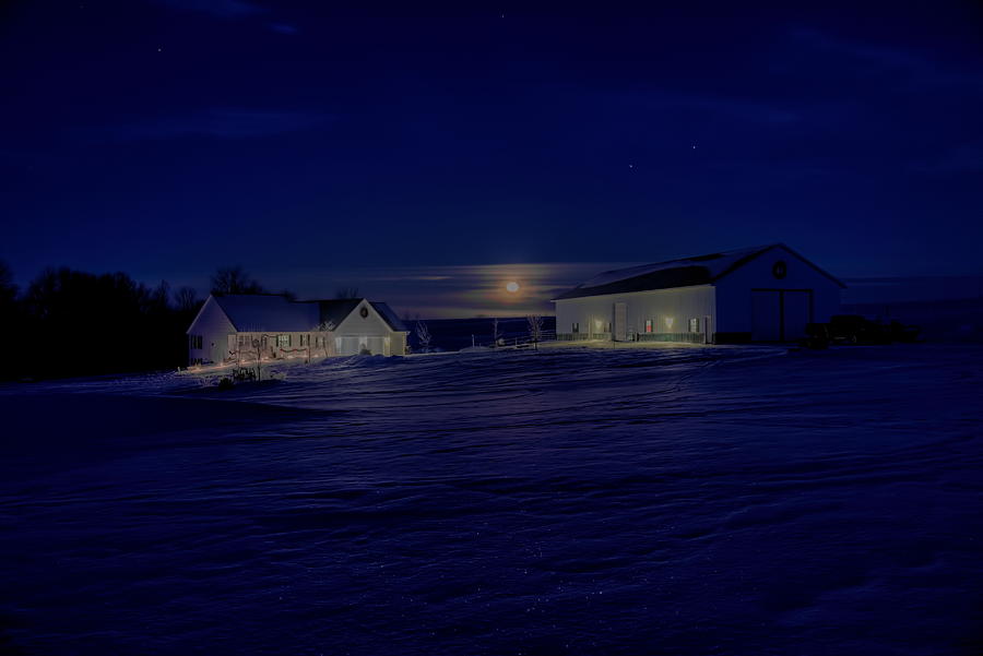 Country Living Under the Full Moon Photograph by Dale Kauzlaric