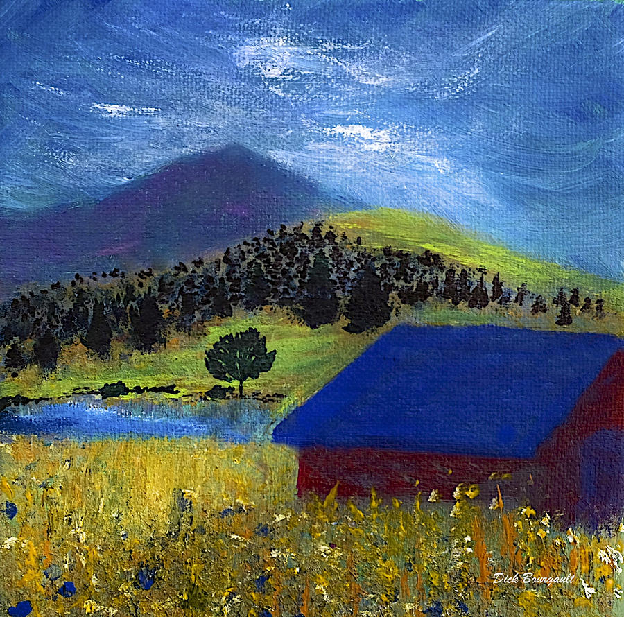 Country Meadow Painting by Dick Bourgault