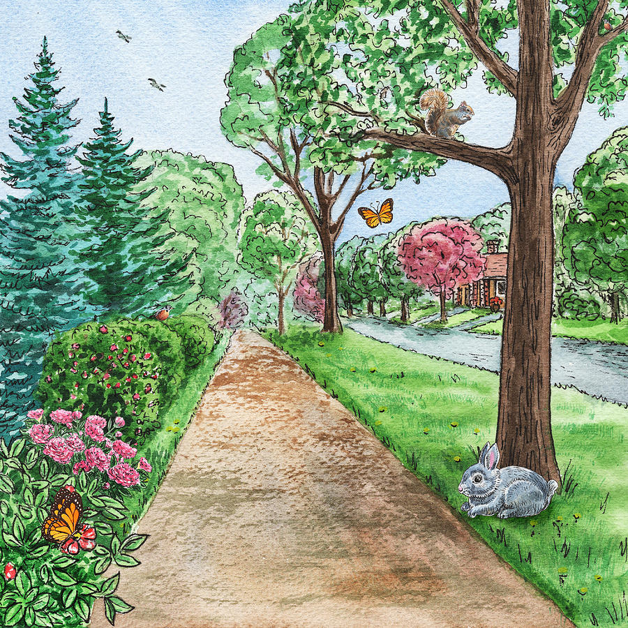Country Path Painting by Irina Sztukowski