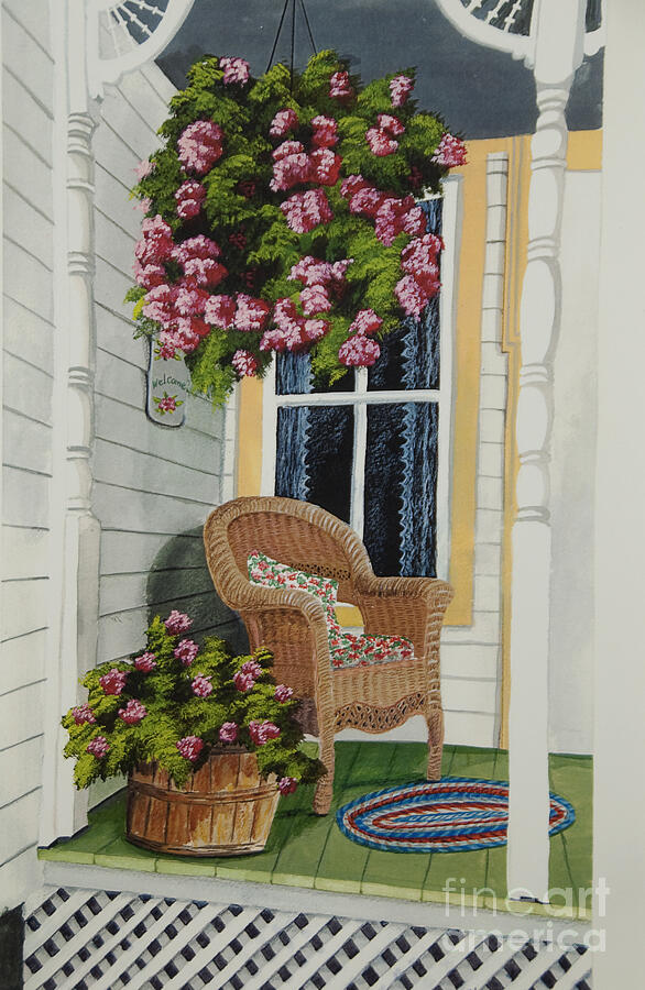 Country Porch Painting by Charlotte Blanchard