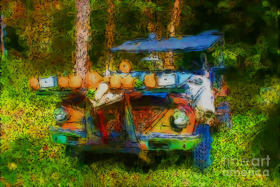 Country Pumpkin Fun Digital Art by Smilin Eyes Treasures