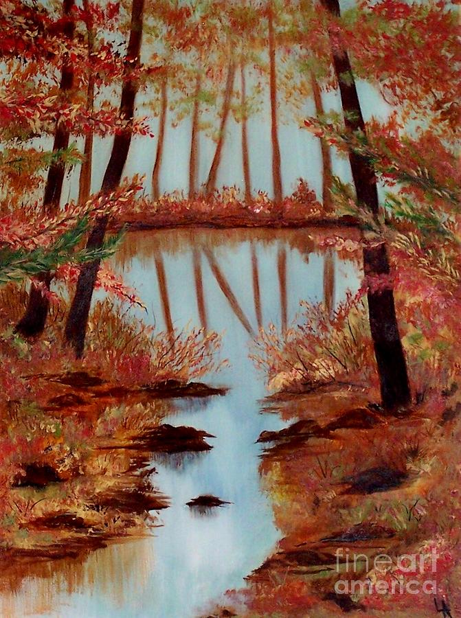 Country Reflections Painting by Leslie Allen