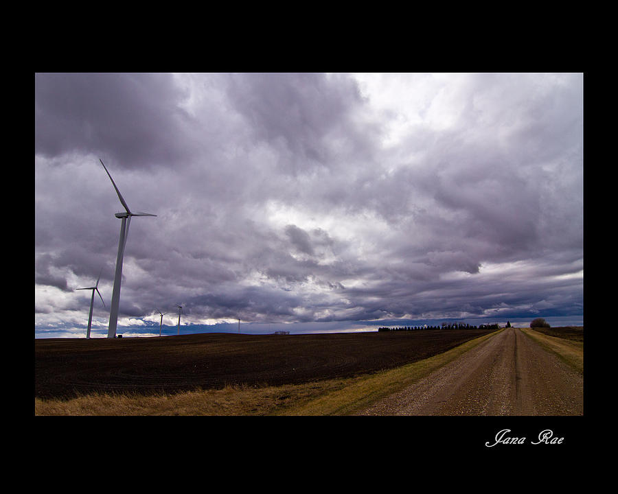 Country Road and Windmills Photograph by Jana Rosenkranz