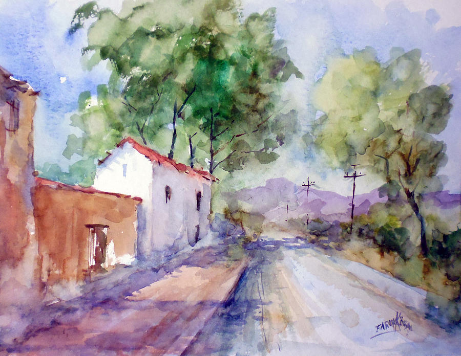 Country Road... Painting by Faruk Koksal