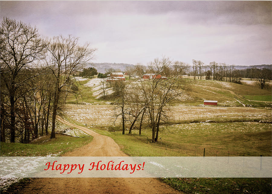 Country Road Happy Holidays - Color Photograph by Joni Eskridge