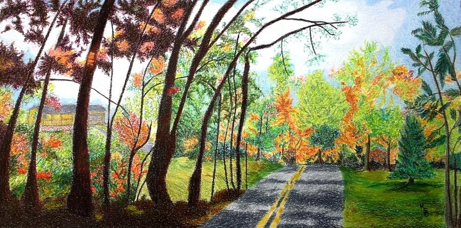 Country Roads Took Me Home Painting by Kathy Crockett