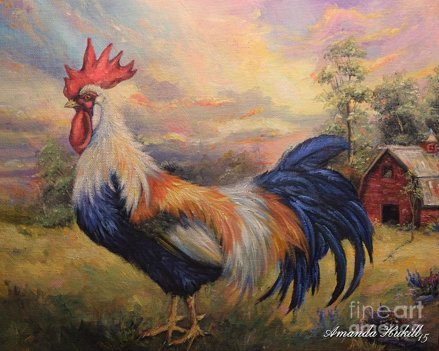 Rooster Painting - Country Rooster by Amanda Hukill
