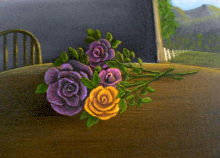 Country Roses Painting by Sheri Keith