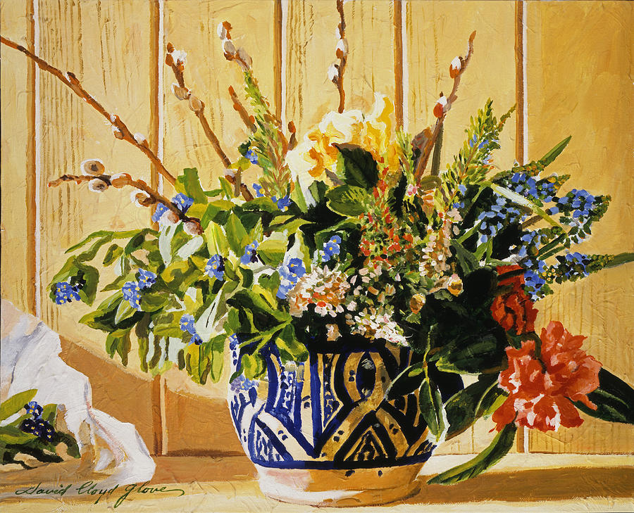 Country Spring Still Life Painting by David Lloyd Glover