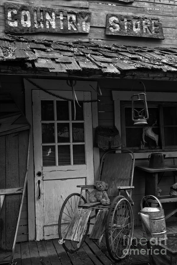 Country Store Teddy - Black And White Photograph by Adam Jewell