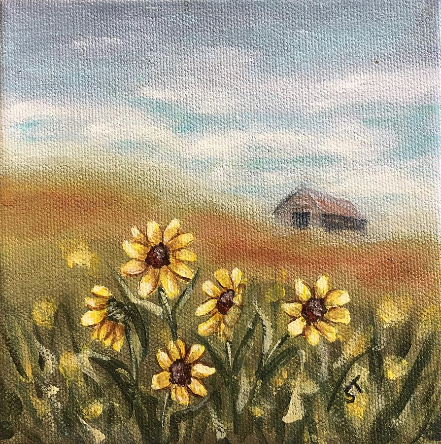 Country Sunflower Painting by Sheila Tysdal