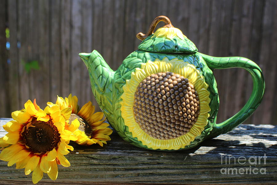 Country Sunflower - Teapot Photograph by Dora Sofia Caputo