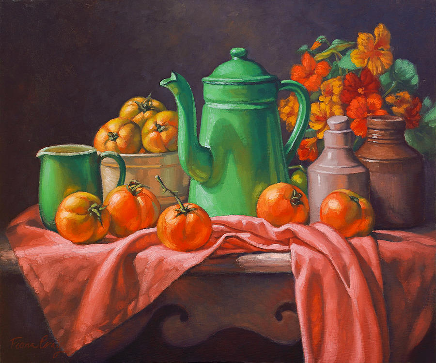 Still Life Painting - Country Table by Fiona Craig
