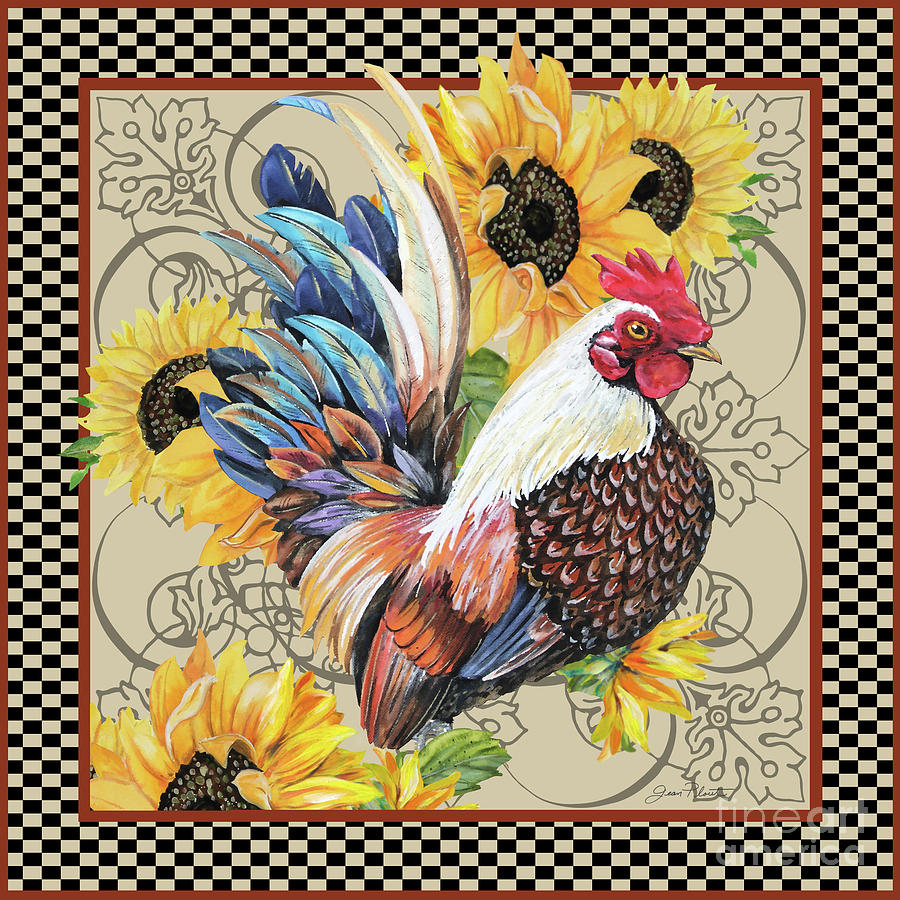 Country Time Rooster-B Painting by Jean Plout