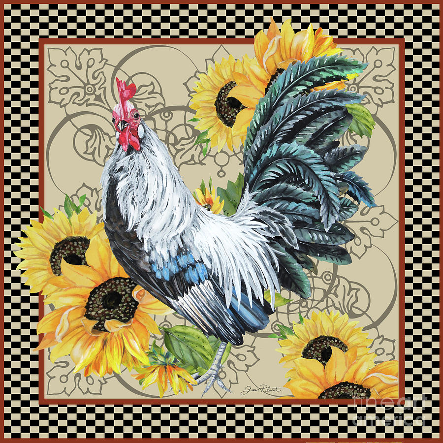 Country Time Rooster-C Painting by Jean Plout