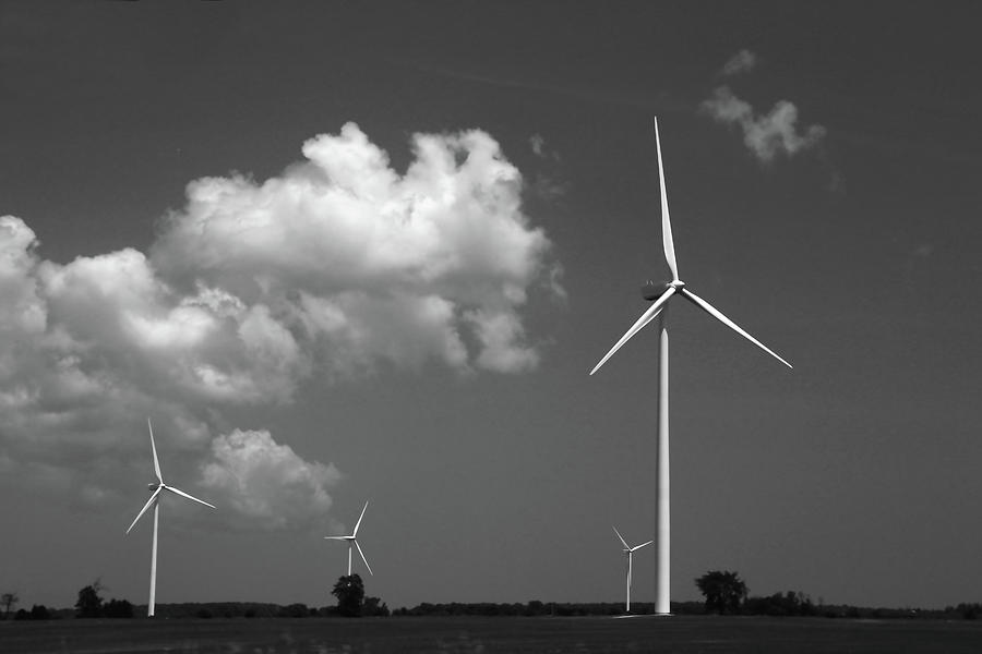 Country Turbines BW Photograph by Mary Bedy