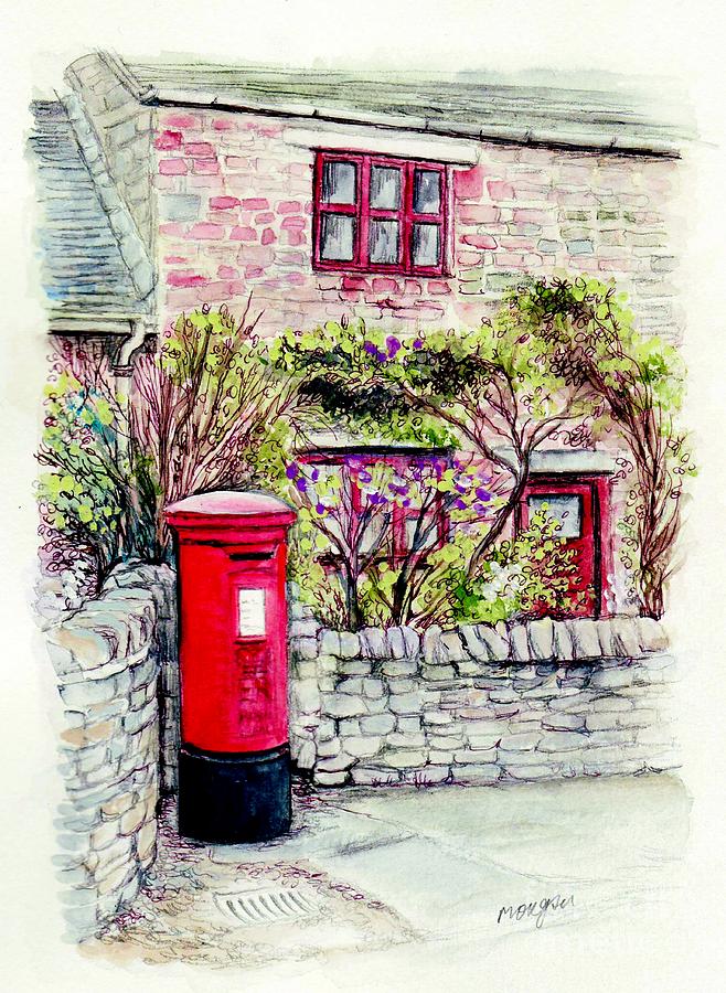 Country Village Post Box Painting by Morgan Fitzsimons