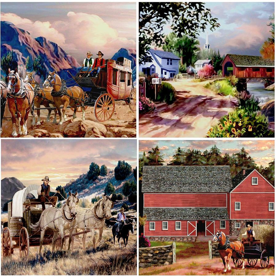 Country Western gallery Painting by Ron Chambers