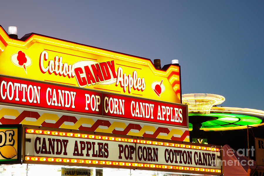 Apple Photograph - County Fair Concession Stand Food Sign by Paul Velgos