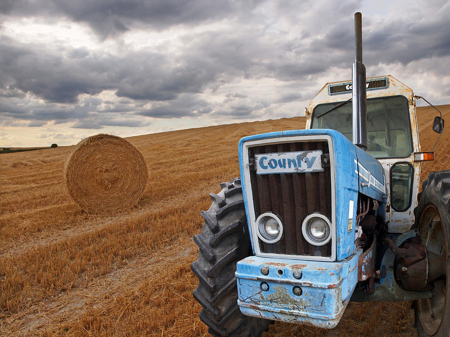 County Tractor At Harvest Time Photograph by Gill Billington