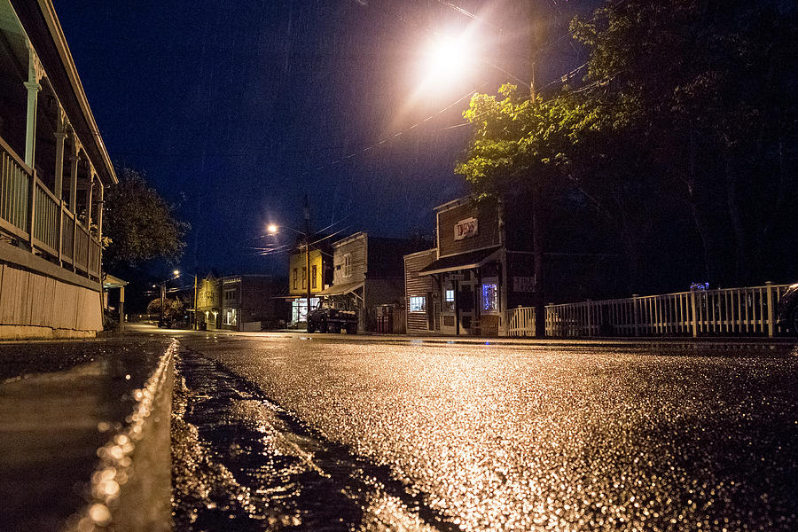 Coupeville on a Rainy Night Photograph by Mary Lee Dereske