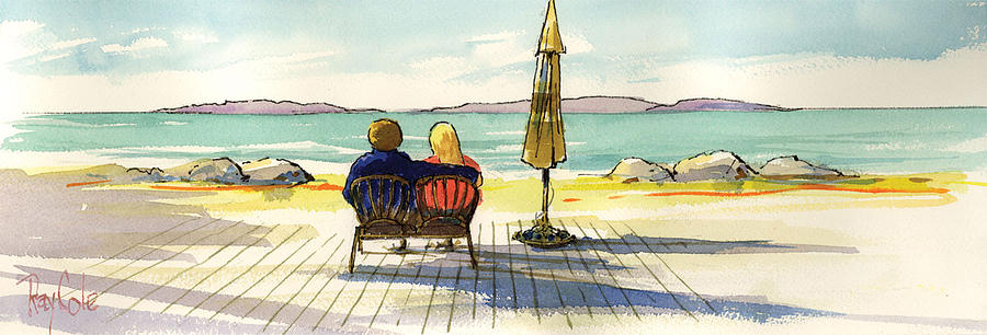 Beach Painting - Couple at the Beach by Lynda Lang