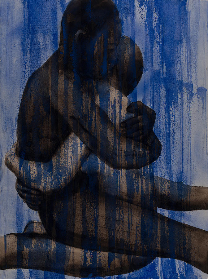 Couple Painting - Couple   Blue by Graham Dean
