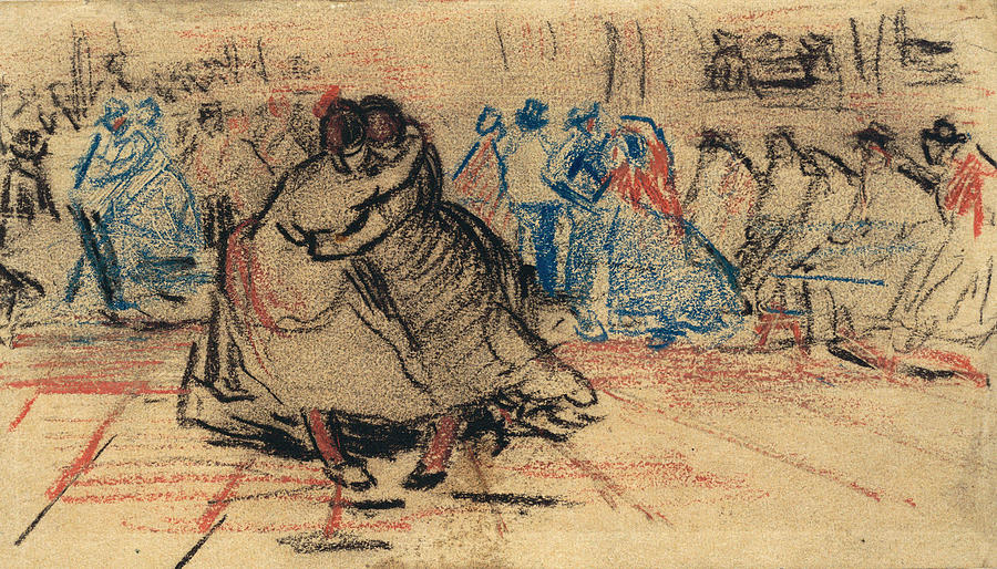 Music Painting - Couple Dancing, 1885 d by Vincent Van Gogh