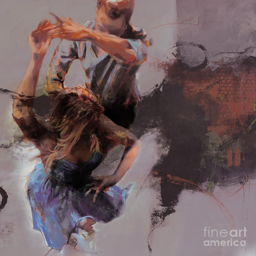 Couple Flamenco Dance 045 Painting by Gull G