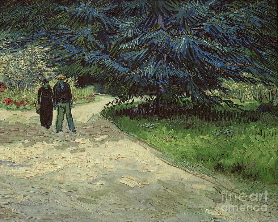 Valentines Day Painting - Couple in the Park by Vincent Van Gogh