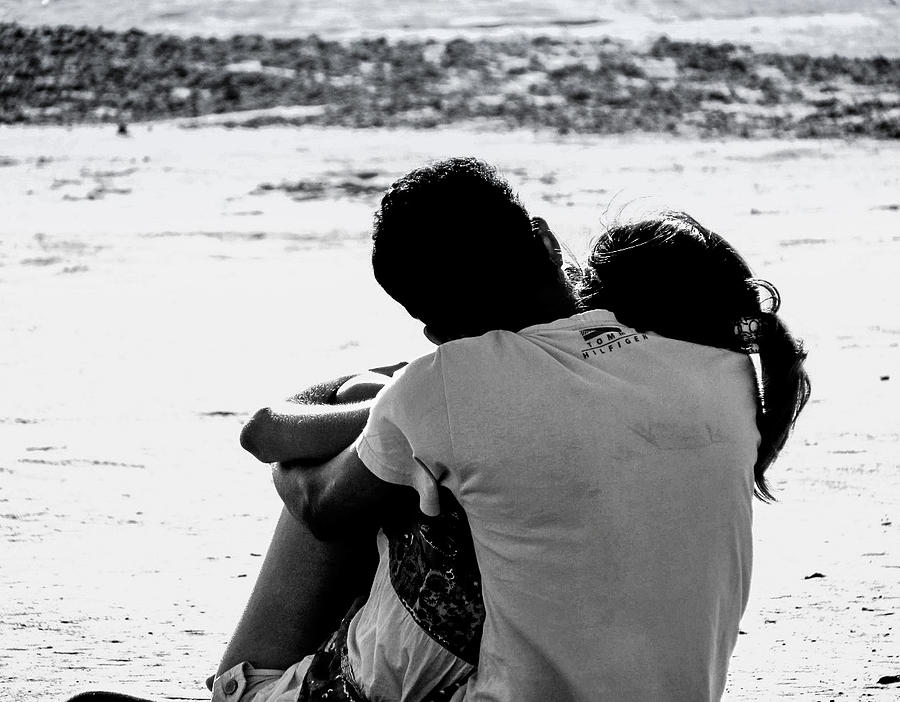 Couple on Beach Photograph by Metaphor Photo