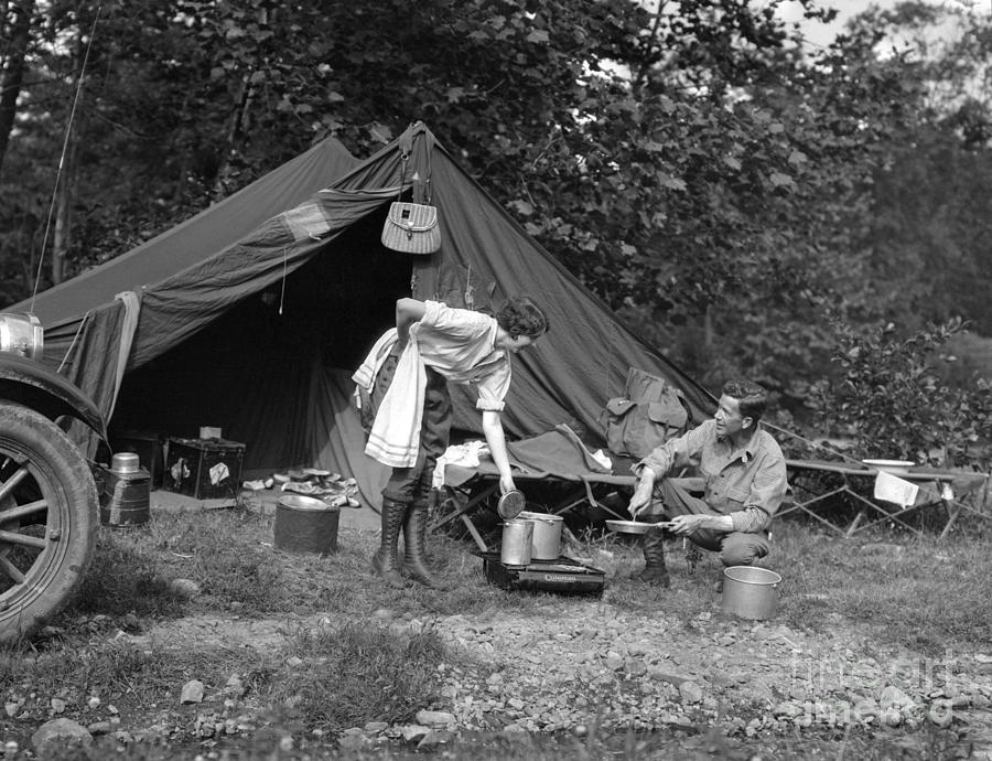 Couple Out Camping, C.1920s Photograph by H Armstrong Roberts Classic Stock