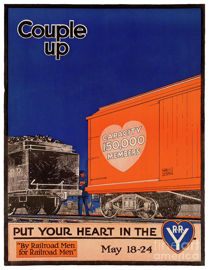 Vintage Mixed Media - Couple Up Vintage Railroad Poster by Vintage Treasure