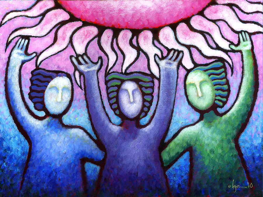 Courage Clarity and Communication Painting by Angela Treat Lyon