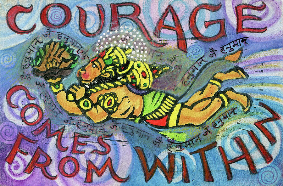 Deity Mixed Media - Courage Comrs from Within by Jennifer Mazzucco